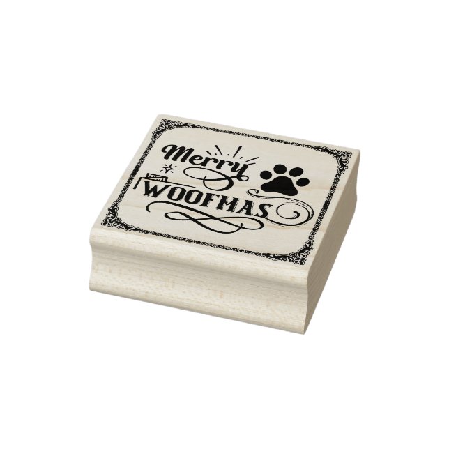 Sello De Caucho Navidades de Merry Woofmas Dog Lover (Sello)
