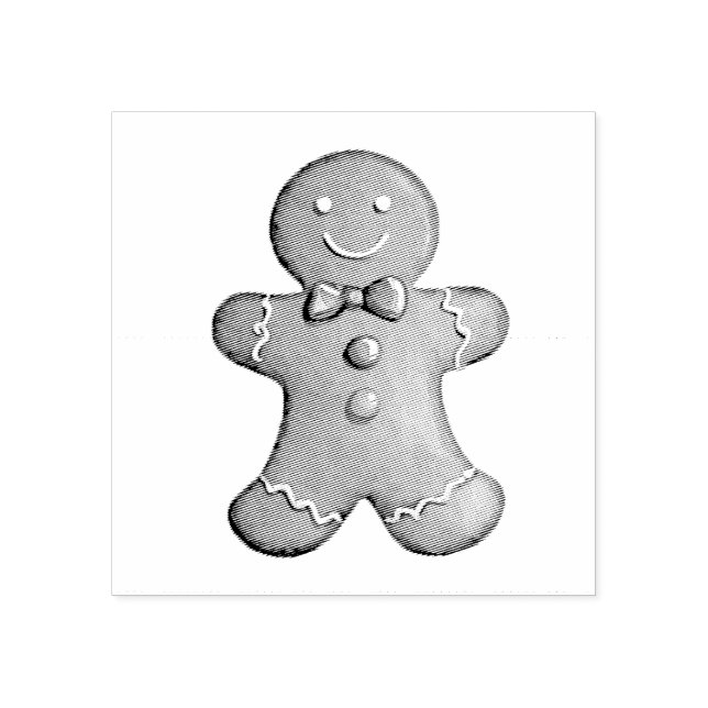 Sello De Caucho Navidades de moda del Gingerbread Man (Impresión)