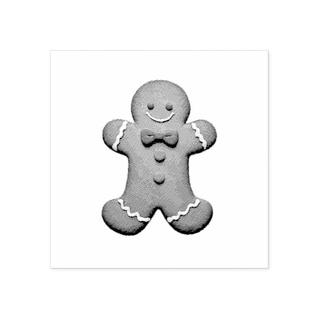Sello De Caucho Navidades de moda del Gingerbread Man (Impresión)