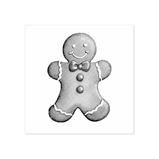 Sello De Caucho Navidades de moda del Gingerbread Man (Impresión)