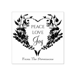 Sello De Caucho Navidades de Peace Love Joy Floral