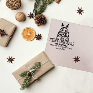 Sello De Caucho Navidades de perro de Cocker Spaniel Dirección de 