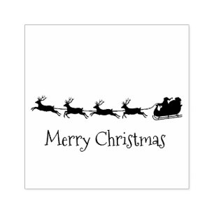 Sello De Caucho Navidades de renos de Santa Sleigh estampado de ar