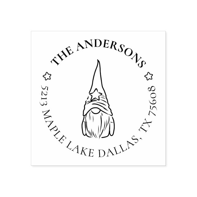 Sello De Caucho Navidades de vacaciones gnome dirección de devoluc (Impresión)