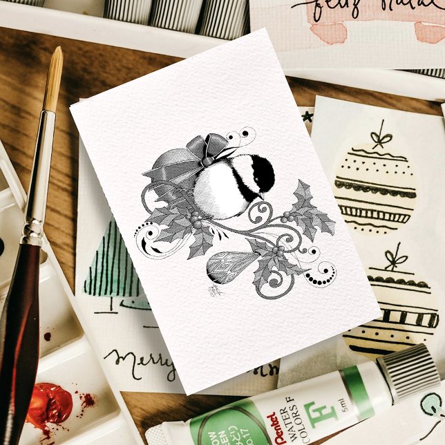 Sello De Caucho Navidades de Winter Chickadee (Subido por el creador)