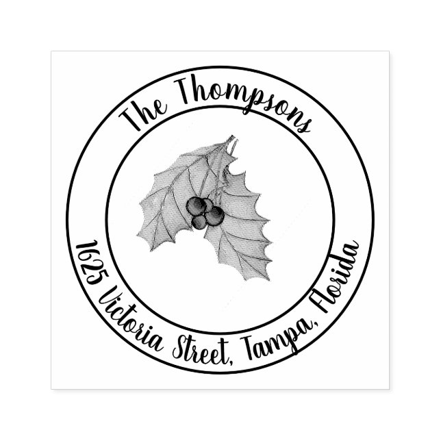 Sello De Caucho Navidades Devolver dirección verde (Impresión)