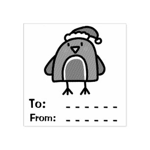 Sello De Caucho Navidades divertidos Robin Kids Gift Label