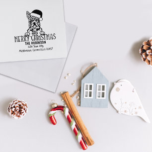 Sello De Caucho Navidades Escocia Terrier Dog Return Address
