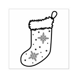 Sello De Caucho Navidades festivos Stocking Line Art Shape Design