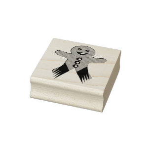 Sello De Caucho Navidades Fiesta Gingerbread Man Wood Art Stamp