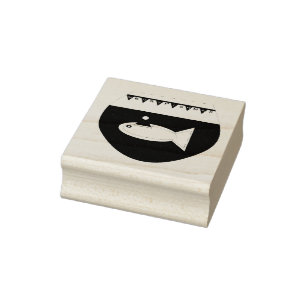 Sello De Caucho Navidades Fiesta Goldfish Wood Art Stamp