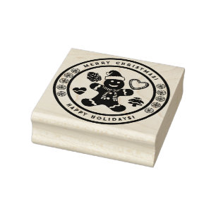 Sello De Caucho Navidades Gingerbread Man