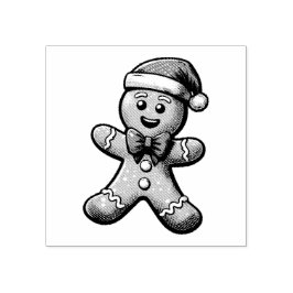 Sello De Caucho Navidades Gingerbread Man Wood Art Stamp