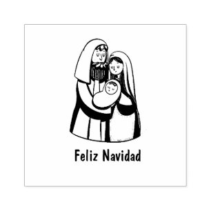 Sello De Caucho Navidades Jesucristo Feliz Navidad en español