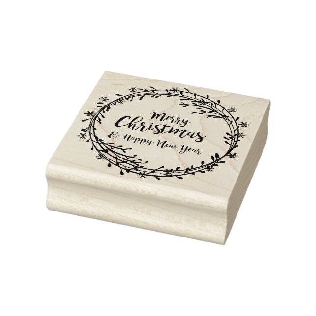 Sello De Caucho Navidades juraron con copos de nieve (Sello)