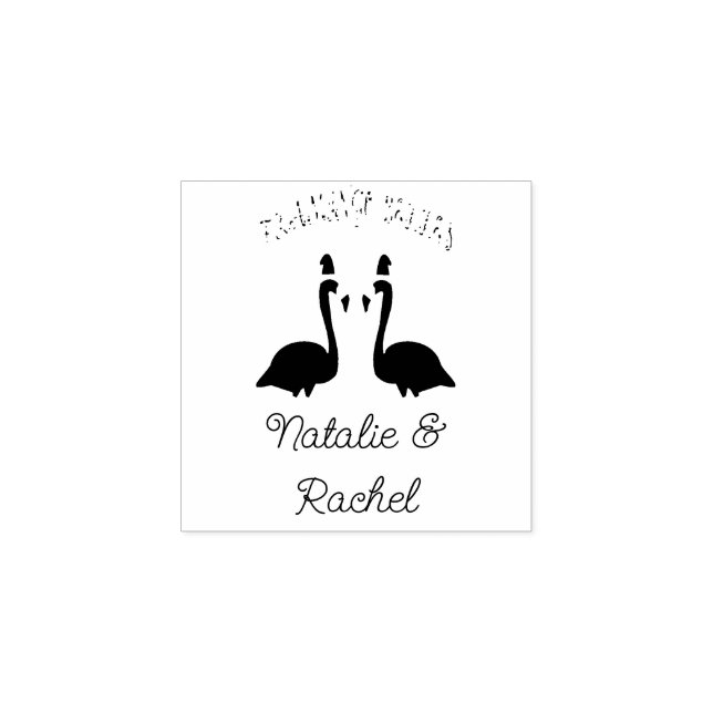 Sello De Caucho Navidades Lesbianas Flamingos Flamingo Belles Pers (Impresión)