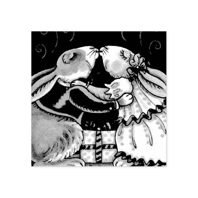 SELLO DE CAUCHO NAVIDADES MISTLETOE BUNNY KISSES RUBBER STAMP (Impresión)