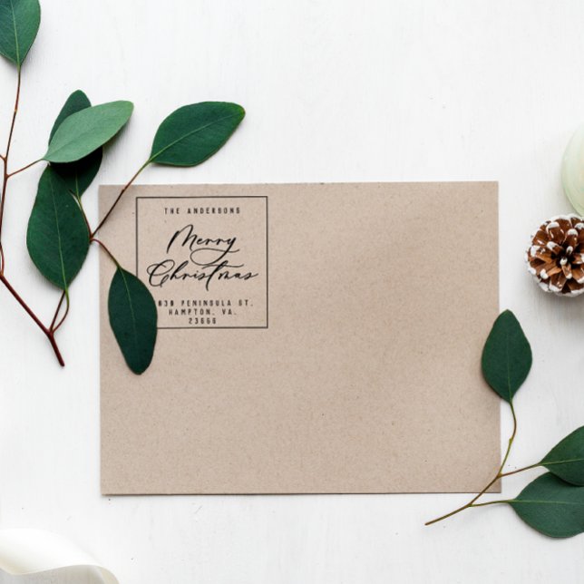 Sello De Caucho Navidades moderno elegante guión mínimo único (Subido por el creador)