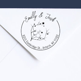 Sello De Caucho Navidades modernos Parejas Nombres Dirección de de