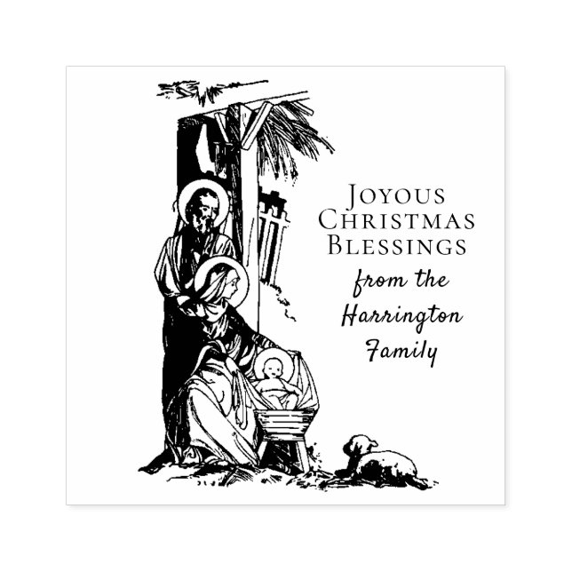 Sello De Caucho Navidades Natividad Jesús María San José Católico (Impresión)