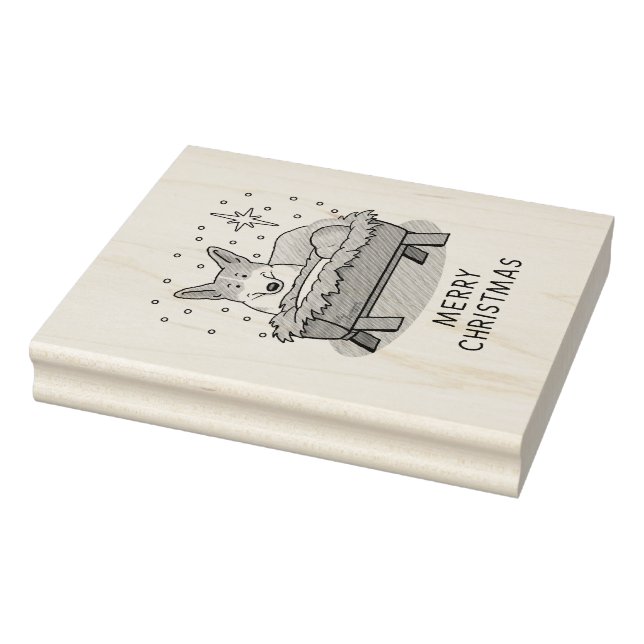 Sello De Caucho Navidades Natividad Pembroke Welsh Corgi (rojo1) D (Sello)