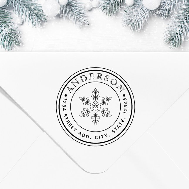 Sello De Caucho Navidades Nombre de familia Snowflake Dirección ci (Subido por el creador)