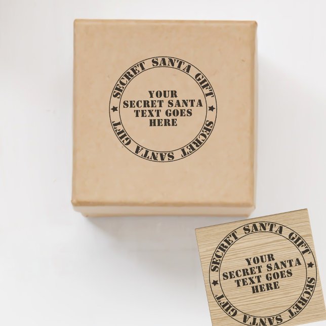 Sello De Caucho Navidades Personalizado de intercambio secreto de  (Perfect for the office's White Elephant Secret Santa Gift Exchange. Just add your text)
