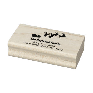 Sello De Caucho Navidades Personalizado de renos de Santa Claus