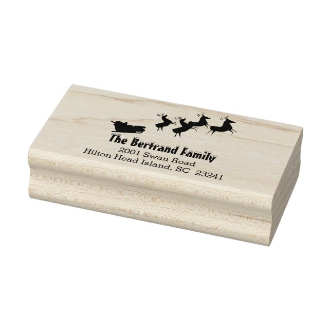Sello De Caucho Navidades Personalizado de renos de Santa Claus (Sello)