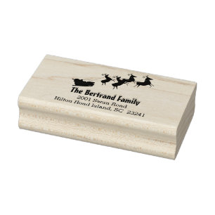 Sello De Caucho Navidades Personalizado de renos de Santa María