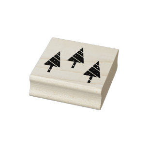 Sello De Caucho Navidades Pinos