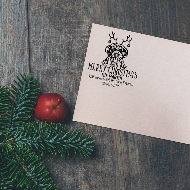 Sello De Caucho Navidades portugueses del perro de agua regresan l (Subido por el creador)