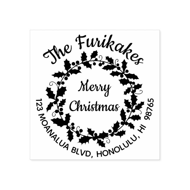 Sello De Caucho Navidades redondos Devolver dirección Rubber estam (Impresión)