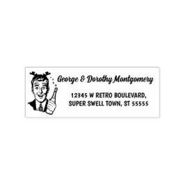 Sello De Caucho Navidades retro Nombre del hombre y dirección de r