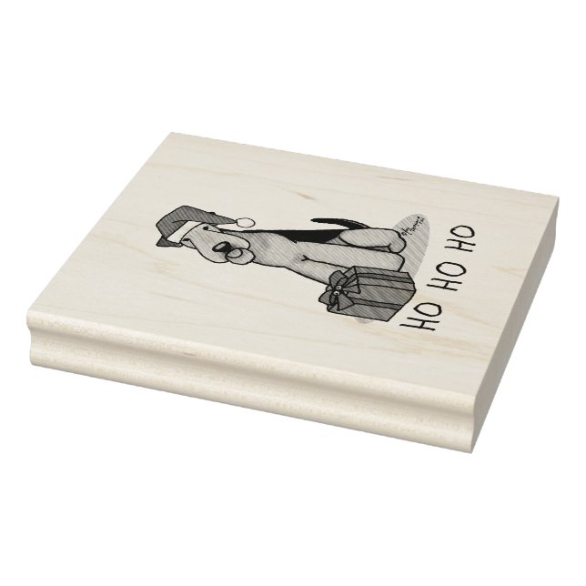 Sello De Caucho Navidades Santa Airedale Terrier HO HO Cute (Sello)