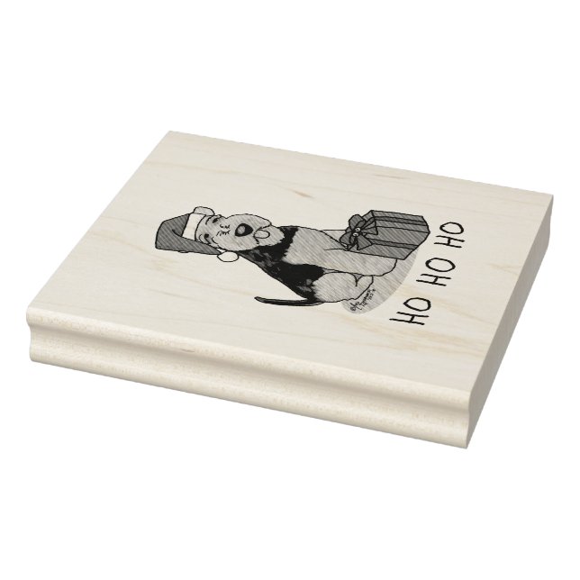 Sello De Caucho Navidades Santa Claus Gorra Welsh Terrier Dog Cute (Sello)