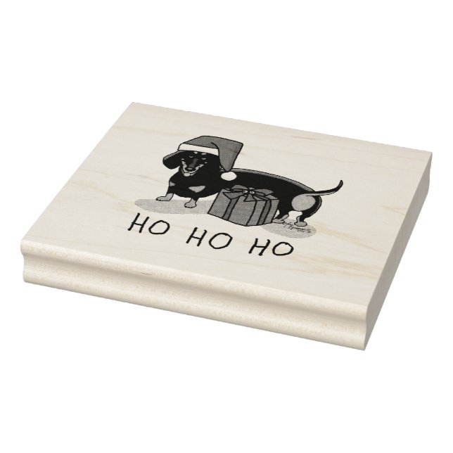 Sello De Caucho Navidades Santa Dachshund (S black & tan) Gracioso (Sello)