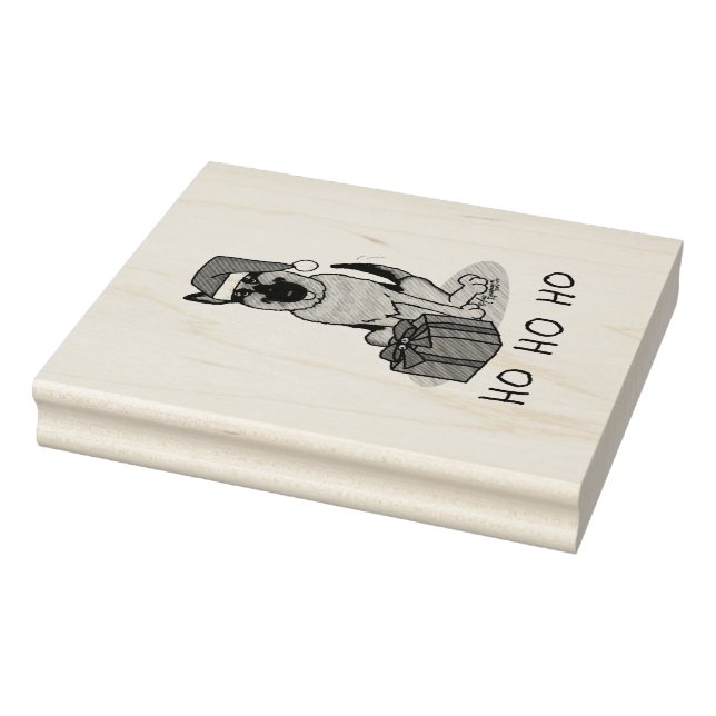 Sello De Caucho Navidades Santa Hat German Shepherd Dog Cute (Sello)