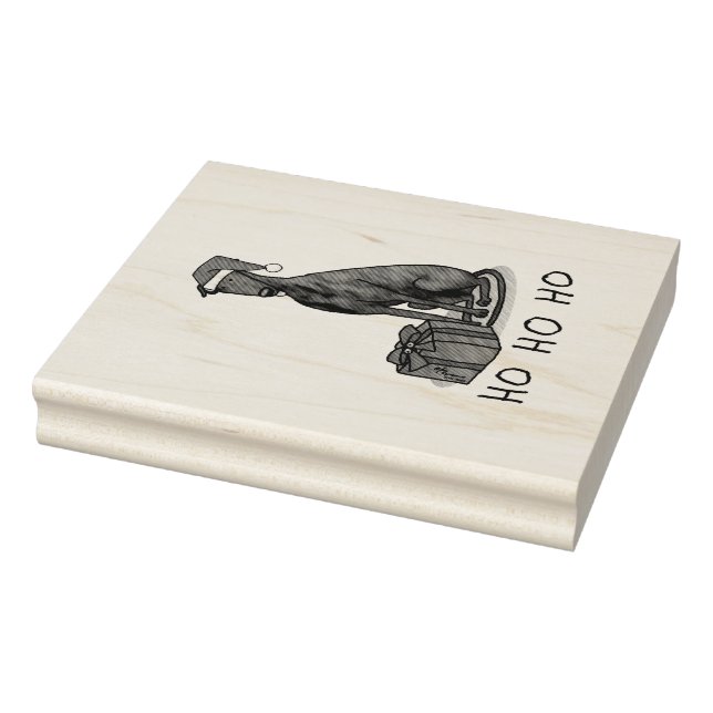 Sello De Caucho Navidades Santa Hat Greyhound Dog (romano le) Cute (Sello)