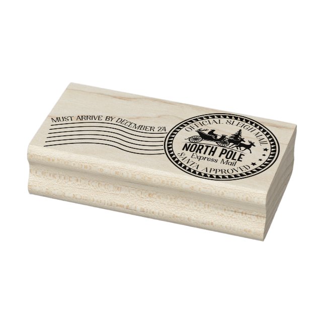 Sello De Caucho Navidades Santa Letter North Pole Express Mail (Sello)