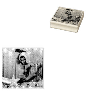 Sello De Caucho Navidades SlipperyJoe estrellas doradas luces moja