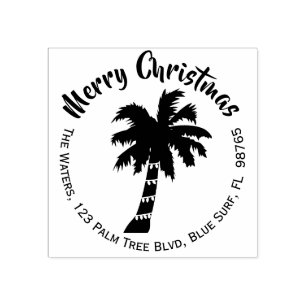 Sello De Caucho Navidades tropicales Devolver marca de dirección p
