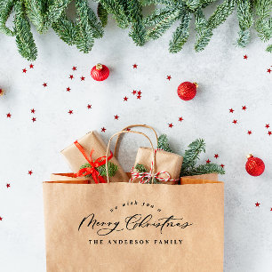 Sello De Caucho Navidades vacaciones elegante moderno guión mínimo