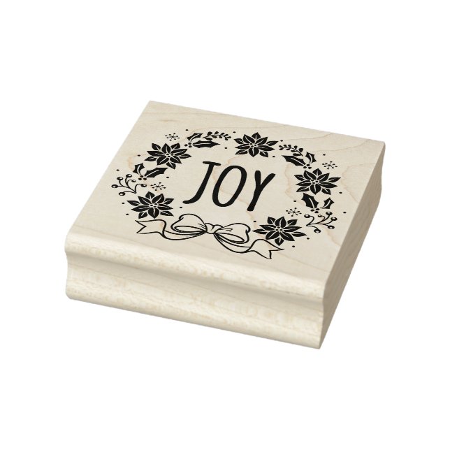 Sello De Caucho Navidades Wreath JOY Rubber Stamp (Sello)