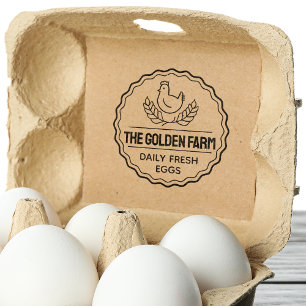 Sello De Caucho Negocio de Gallinas de Huevos Orgánicos de Campo