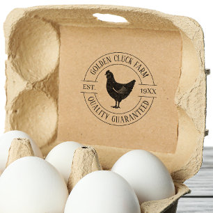Sello De Caucho Negocio de Huevos de Gallina Redondo Simple