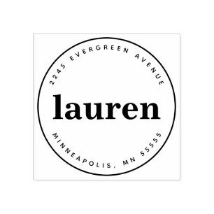 Sello De Caucho Negrita Custom Name Classic