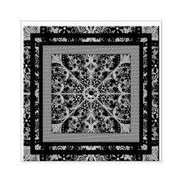 Sello De Caucho Negro de encaje cerámico y copo de nieve