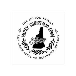 Sello De Caucho new hampshire merry christmas return address