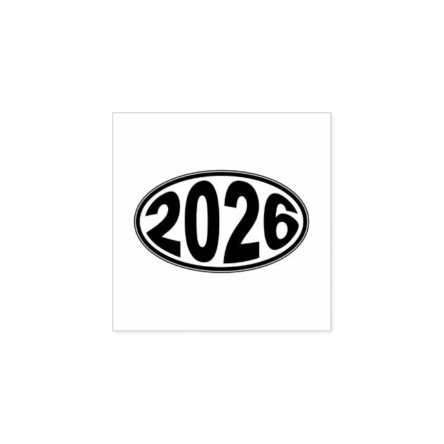 Sello De Caucho New Year 2026 Oval Sticker (Impresión)